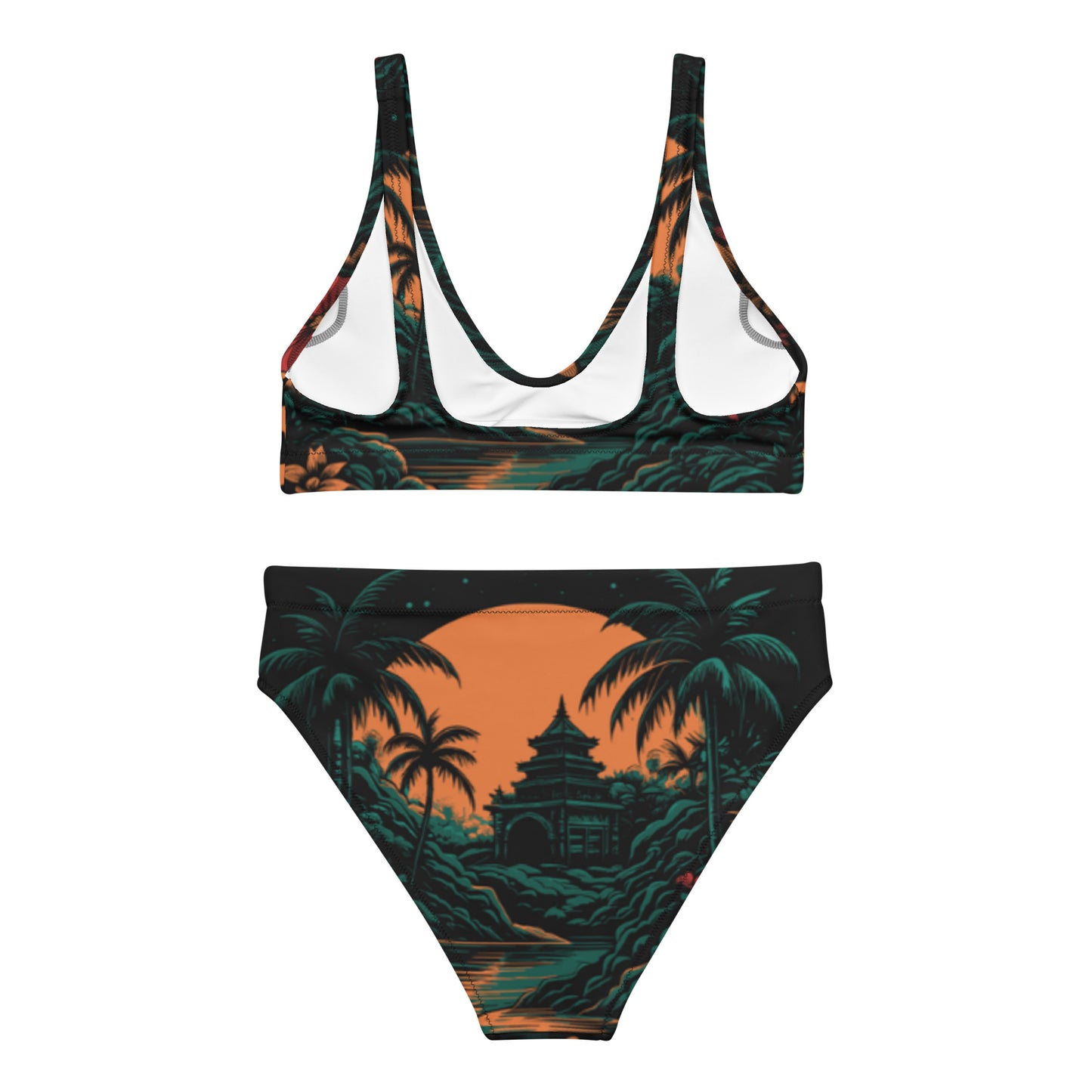 High-Waisted Recycled Bikini – Polynesian Inspired, Eco-Conscious Swimwear