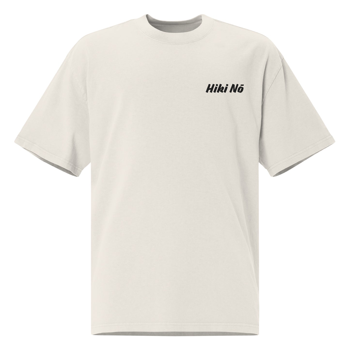 Oversized Faded T-Shirt – Vintage Style, Embroidered Hiki No, Street-Ready Comfort